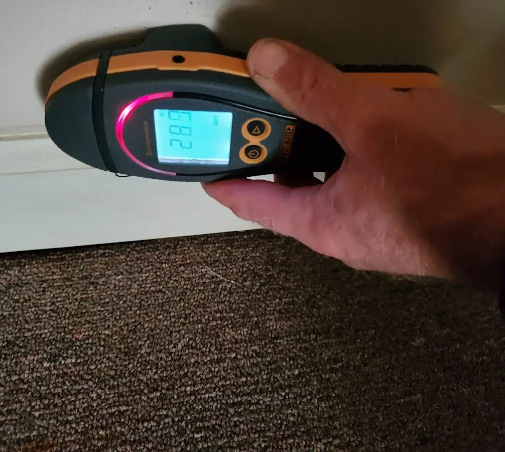 Moisture detection at baseboard during Mold Inspection & Testing in Acworth